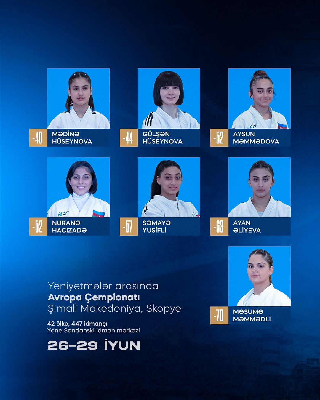 Avropa birinciliyində 19 cüdoçumuz mübarizə aparacaq